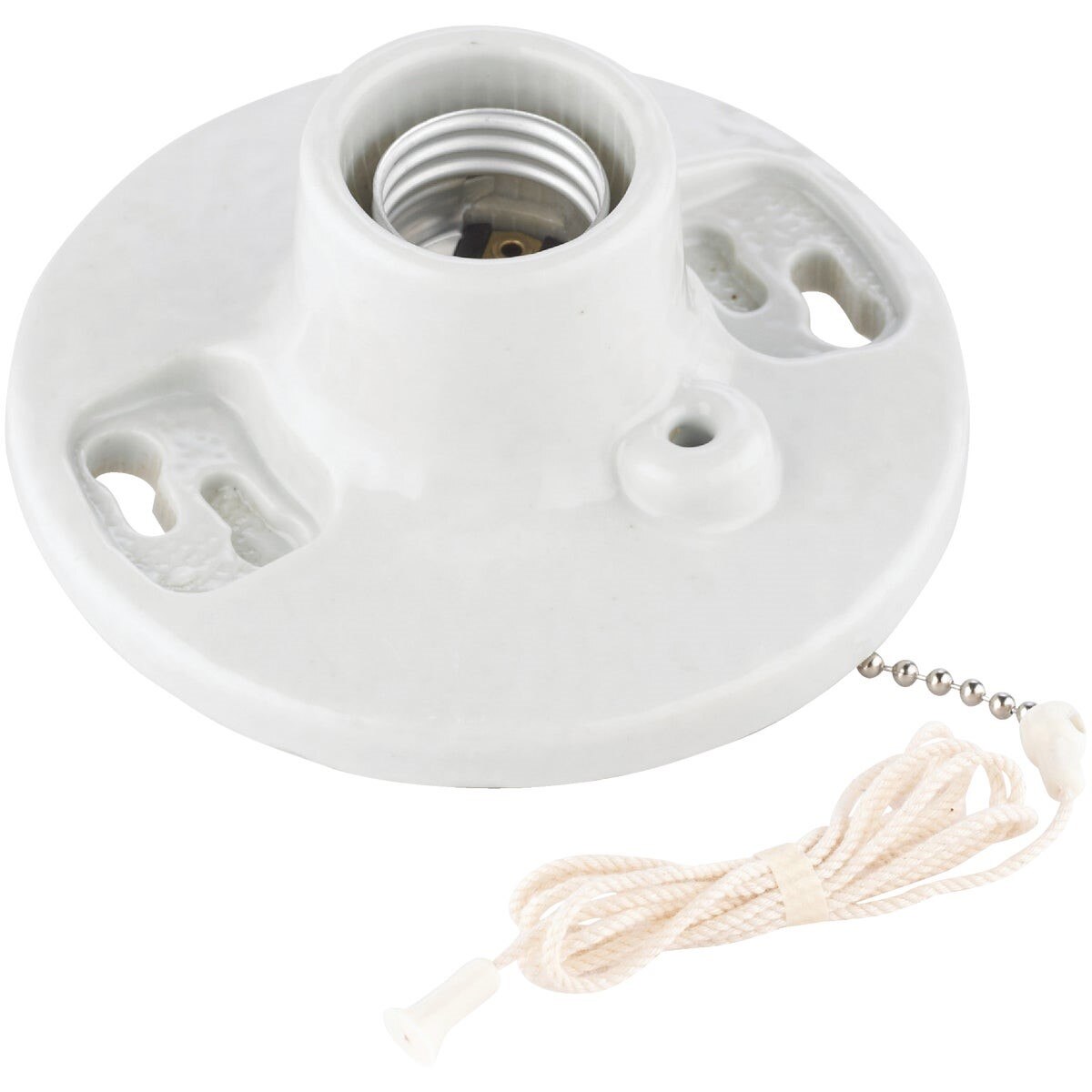 Leviton 011-29816-00C Porcelain Incandescent Lampholder with Pull Chain