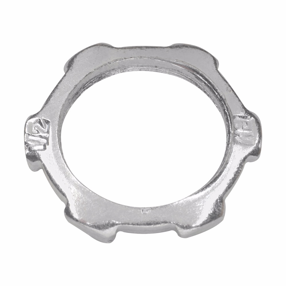Crouse-Hinds 11X Thin Construction Conduit Locknut, 1/2 in, For Use With Rigid/IMC Conduit, Steel