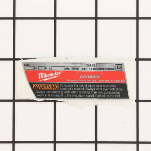 Milwaukee 12-20-0115 Service Nameplate Kit