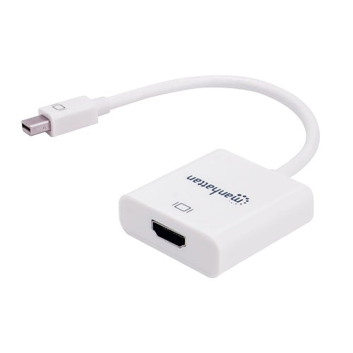 Intellinet 151474 Manhattan Mini DisplayPort Male to HDMI Female Active Adapter, 4K at 60Hz, White