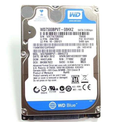 Lenovo 16200121 750GB Western Digital SATA HDD