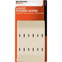 TRUE VALUE 1746ICCC4 Pass & Seymour - Legrand 15A Ivory Polarized 6-Outlet Tap