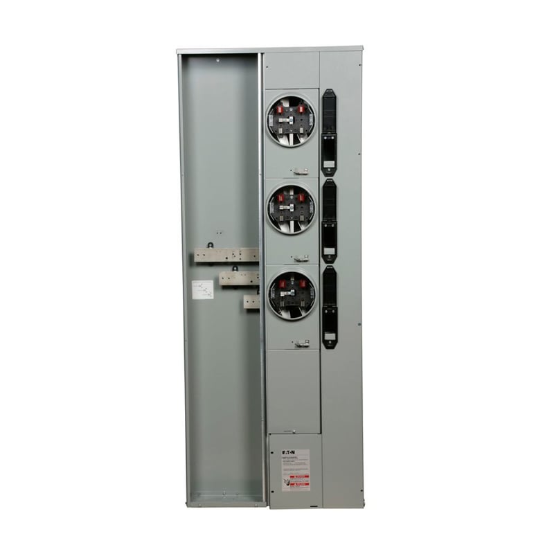 Eaton 1MP3206RRLB 200 Amp, 3 Meter Ringless Meter Pack, Horn Bypass, 600 Amp Bus