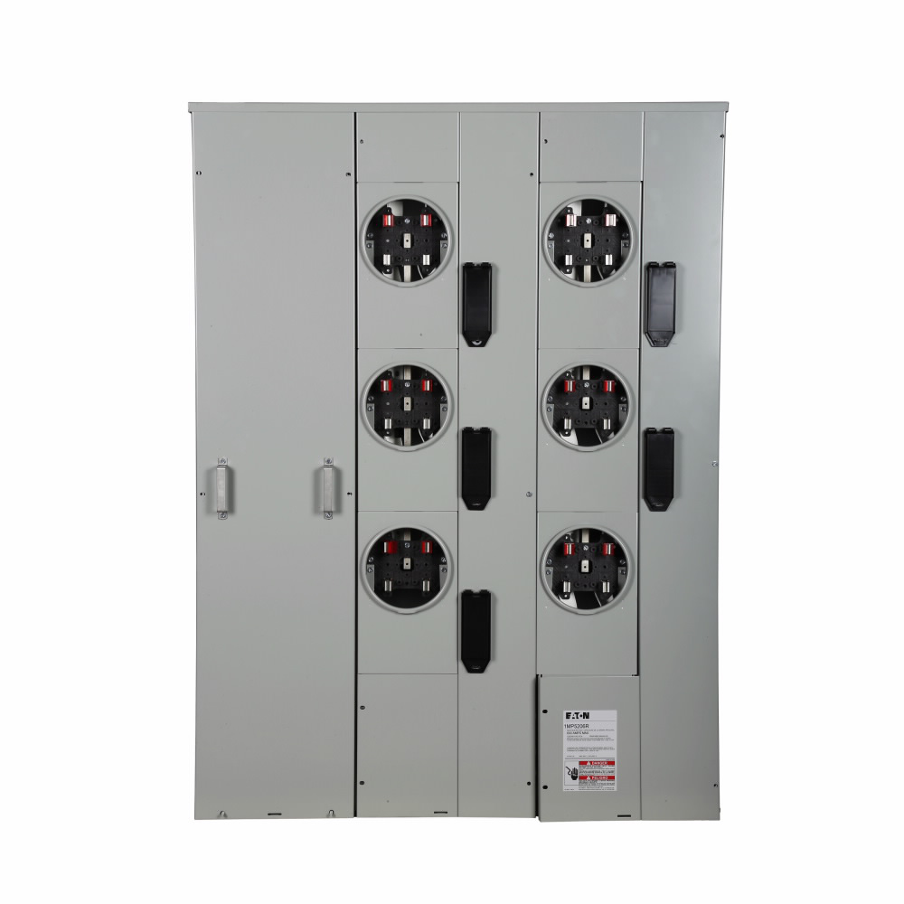 Eaton 1MP6206R Electrical 120/240 VAC 600 Amp 1-Phase 3-Wire 6-Socket Aluminum Ring Meter Pack