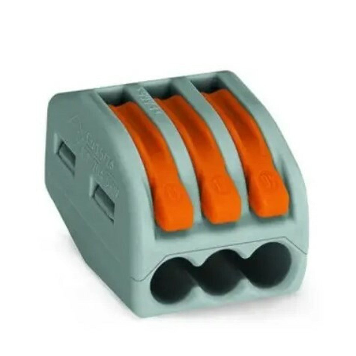 WAGO 221-413/VE00-2500 LEVER-NUTS splicing connector; 3-conductor with operating levers; 24-12 AWG; transparent housing; bag of 2500 pieces