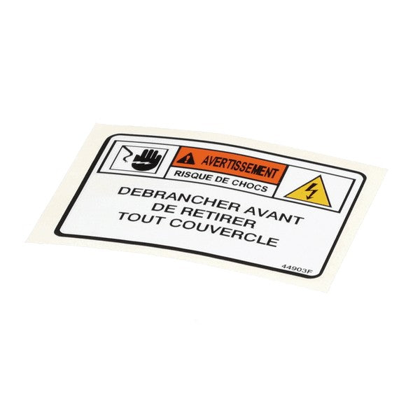 Henny Penny 44903 Label-Warn. Disc. Power French