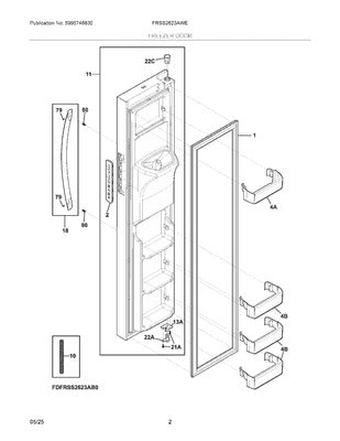 Electrolux 5304526134 Door Assembly Freezer White