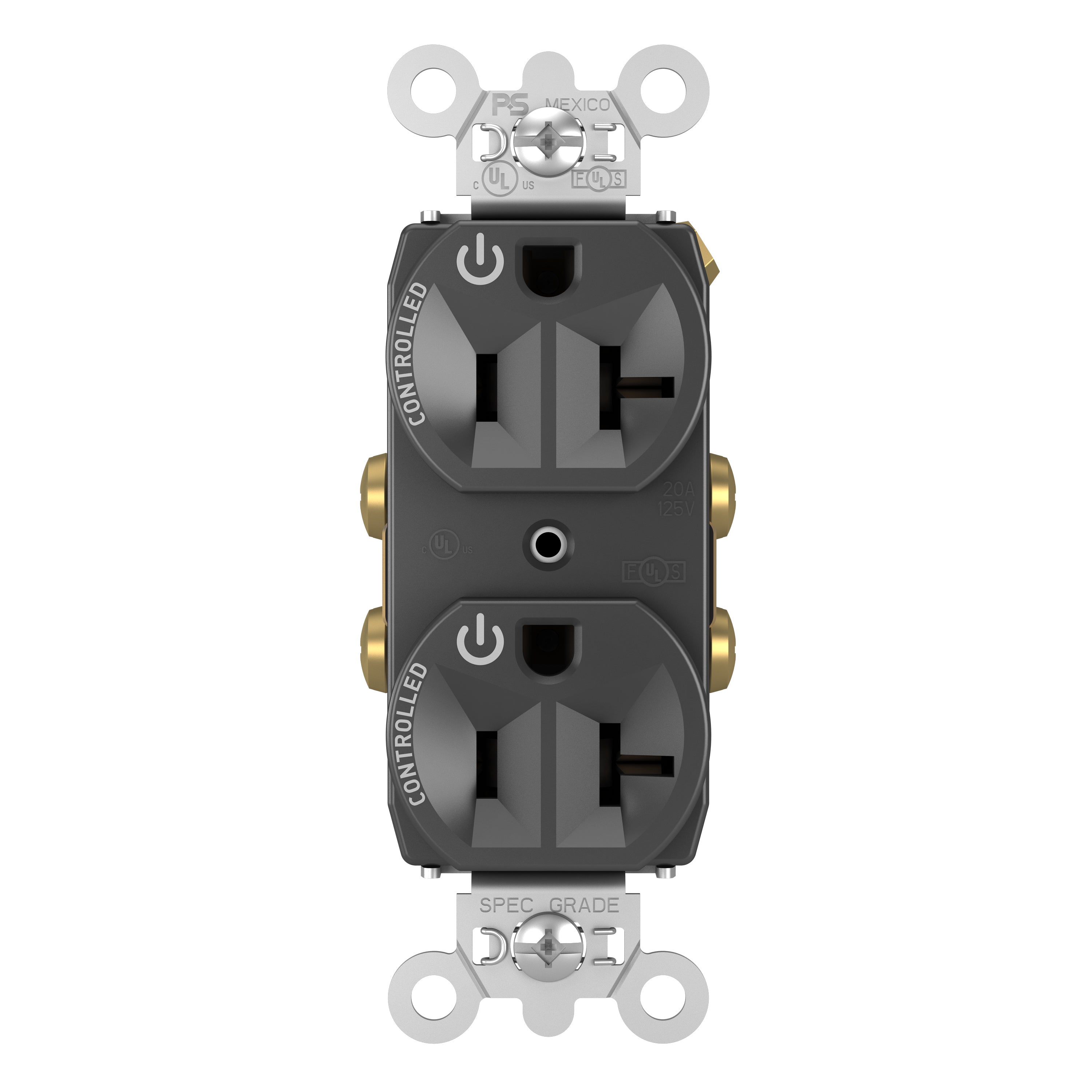 Pass & Seymour 5362CDBK Straight Blade Receptacle 125 VAC 20 A