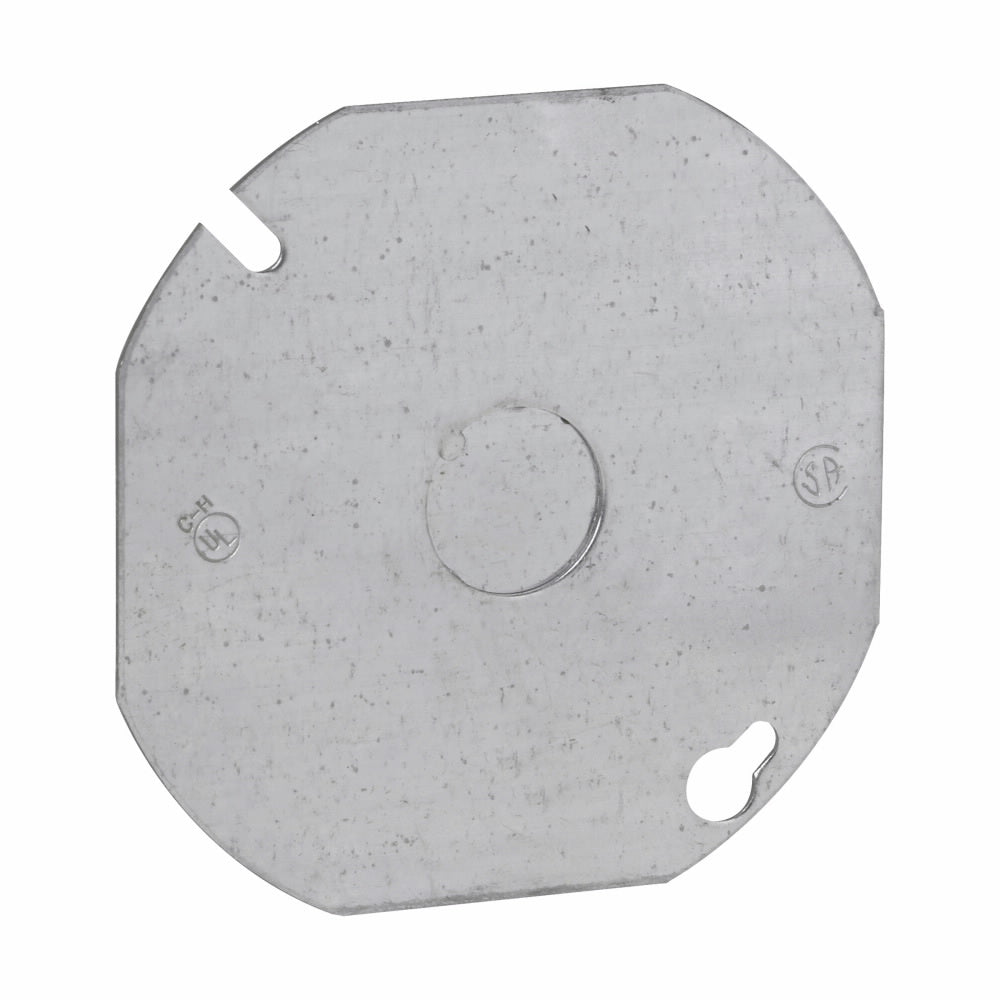 Steel City 54-C-6 4 Octagon Box Cover Flat w/ 1/2 Knockout